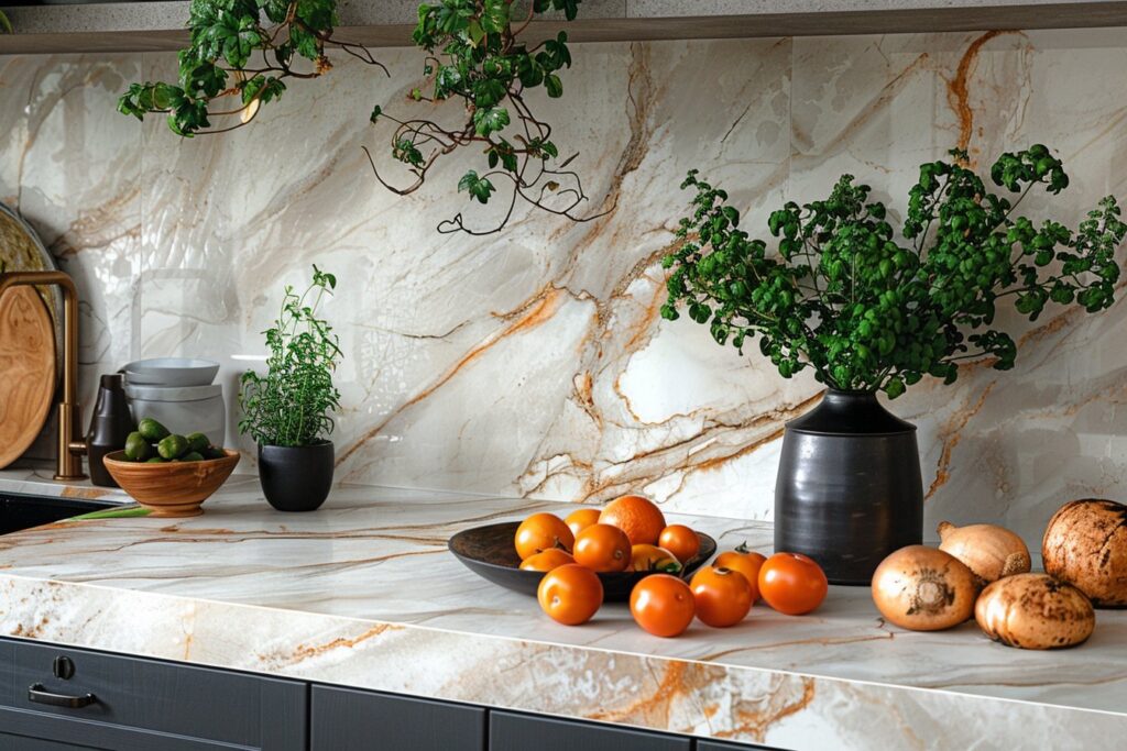 Sublimez votre cuisine avec un papier adhésif pour plan travail imperméable effet marbre vinyle