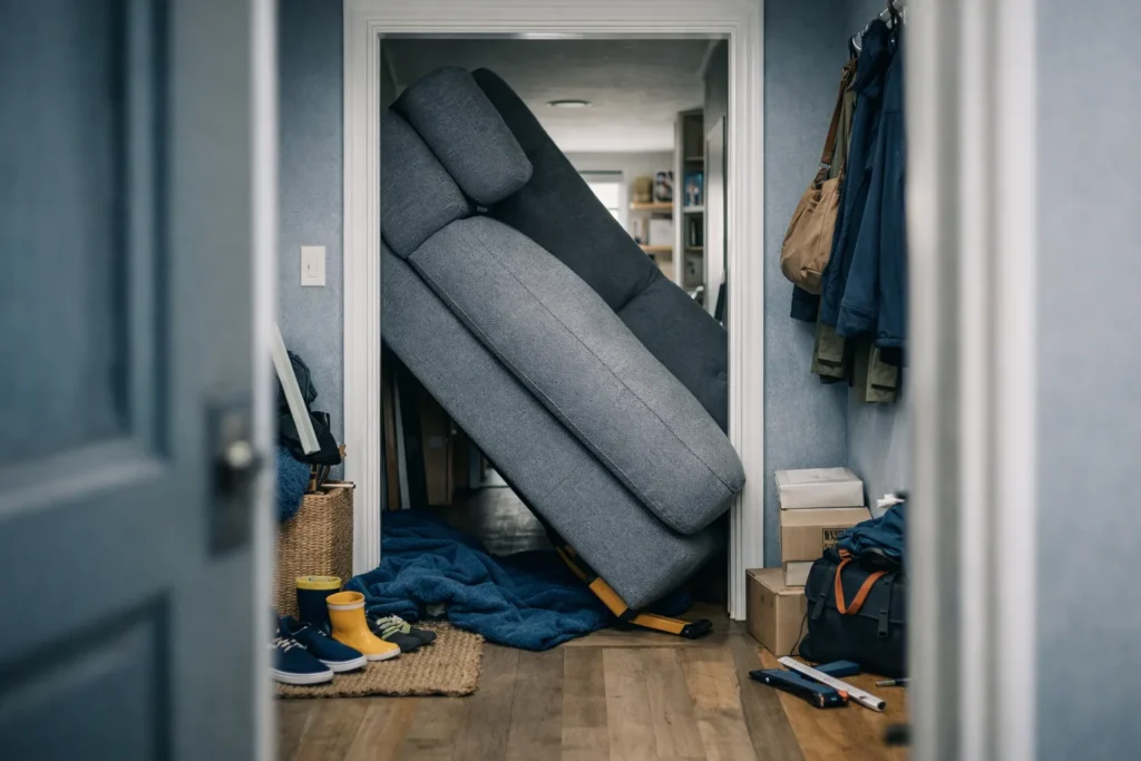 Un canapé se mesure par le passage, pas par le salon