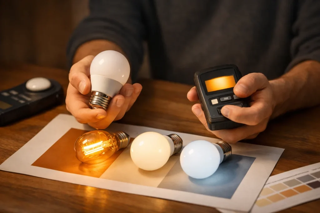 La lumière artificielle se choisit en degrés, pas en watts